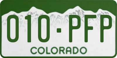 CO license plate 010PFP