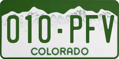 CO license plate 010PFV