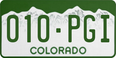 CO license plate 010PGI
