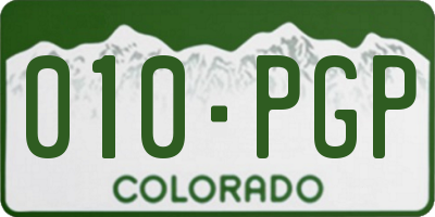 CO license plate 010PGP