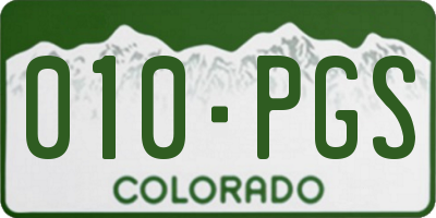 CO license plate 010PGS