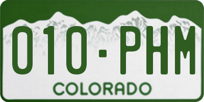 CO license plate 010PHM