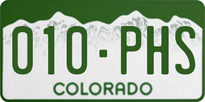 CO license plate 010PHS