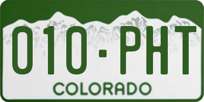 CO license plate 010PHT
