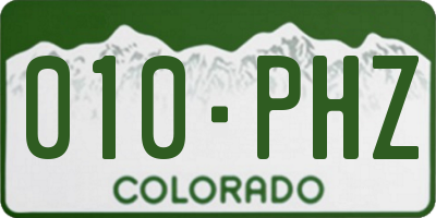 CO license plate 010PHZ