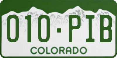 CO license plate 010PIB