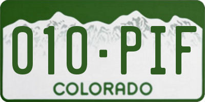 CO license plate 010PIF
