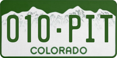 CO license plate 010PIT