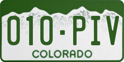 CO license plate 010PIV