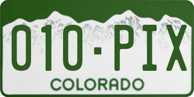 CO license plate 010PIX