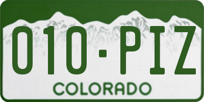 CO license plate 010PIZ