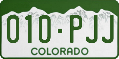 CO license plate 010PJJ