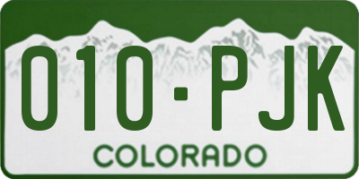 CO license plate 010PJK