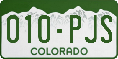 CO license plate 010PJS