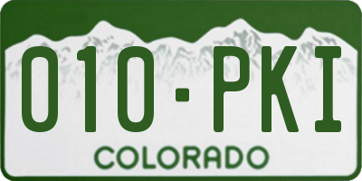 CO license plate 010PKI