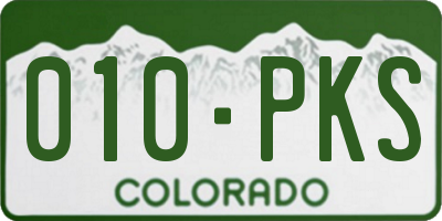 CO license plate 010PKS