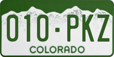 CO license plate 010PKZ