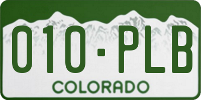 CO license plate 010PLB