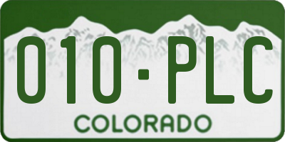 CO license plate 010PLC
