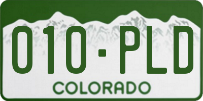 CO license plate 010PLD