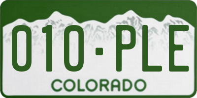 CO license plate 010PLE