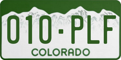 CO license plate 010PLF