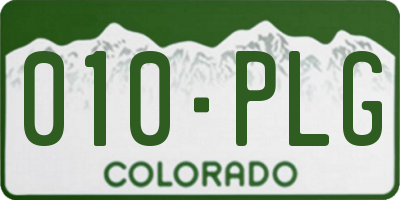 CO license plate 010PLG