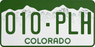 CO license plate 010PLH