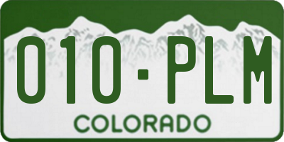 CO license plate 010PLM