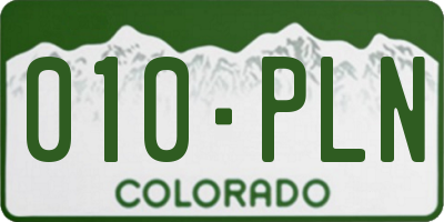 CO license plate 010PLN