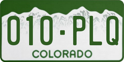 CO license plate 010PLQ