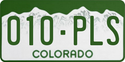 CO license plate 010PLS