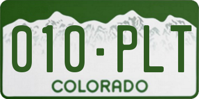 CO license plate 010PLT