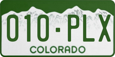 CO license plate 010PLX