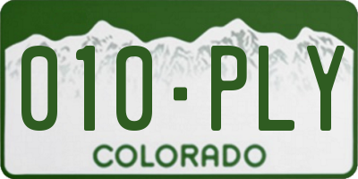 CO license plate 010PLY