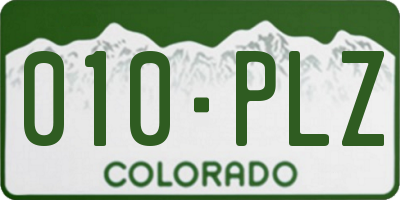 CO license plate 010PLZ