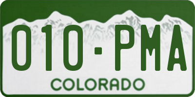 CO license plate 010PMA