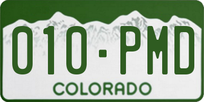 CO license plate 010PMD