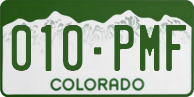 CO license plate 010PMF