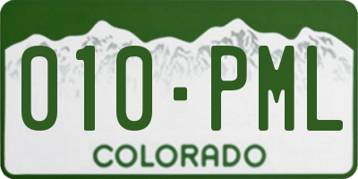 CO license plate 010PML