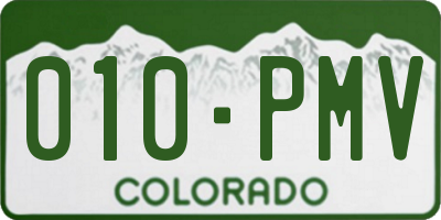 CO license plate 010PMV