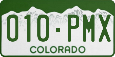 CO license plate 010PMX