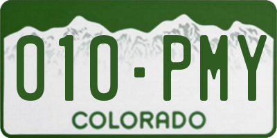 CO license plate 010PMY