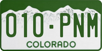 CO license plate 010PNM