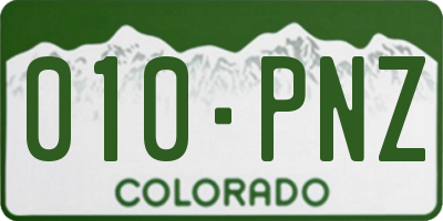 CO license plate 010PNZ