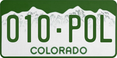 CO license plate 010POL