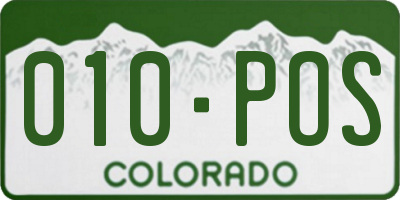 CO license plate 010POS