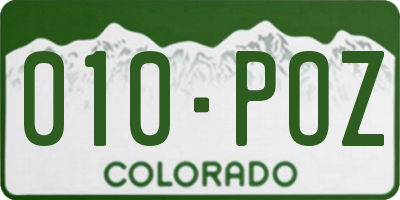 CO license plate 010POZ
