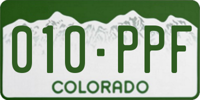 CO license plate 010PPF