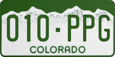 CO license plate 010PPG